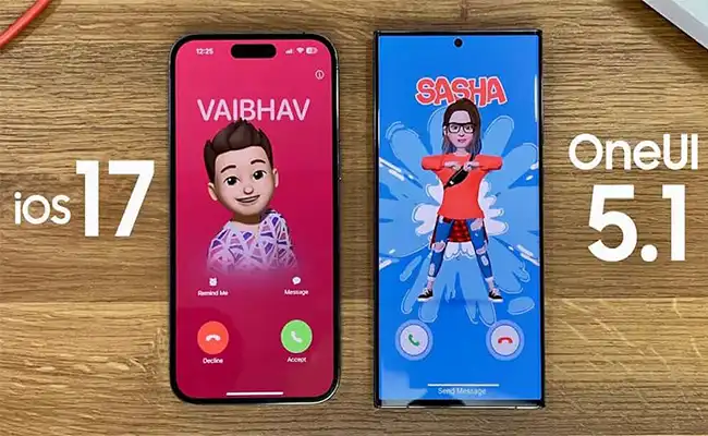 مقایسه نرم افزار آیفون ۱۵ پرو مکس و گلکسی S23 اولترا رابط کاربری One UI 5.1 و سیستم عامل iOS 17