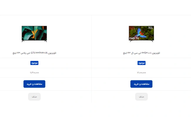  سایت مقایسه قیمت تلویزیون