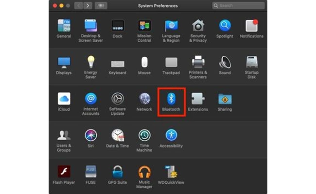 نحوه انتخاب Bluetooth در مک بوک
