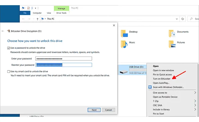رمز گذاشتن روی فلش در ویندوز با BitLocker رمز گذاشتن روی فلش در ویندوز با BitLocker