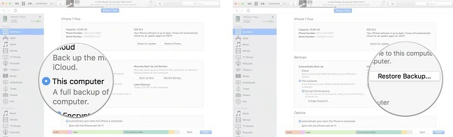ریستور اطلاعات آیفون از طریق iTunes