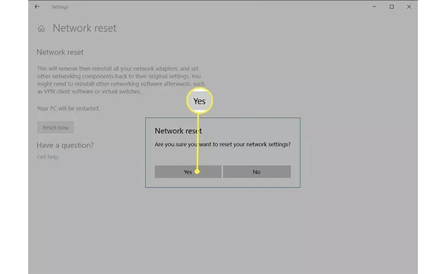 منوی status و لینک network reset در ویندوز 10 تصویر جزئیات صفحه network reset در ویندوز 10