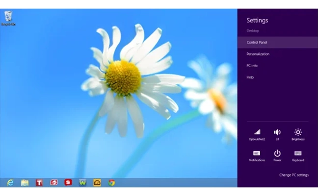 منوی setting در ویندوز 8 تصویر منوی setting در ویندوز 8