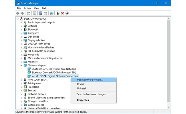 صفحه Device Manager در ویندوز 10 تصویر صفحه Device Manager در ویندوز 10