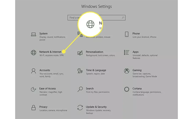 منوی setting در ویندوز 10 تصویر منوی settingدر ویندوز 10