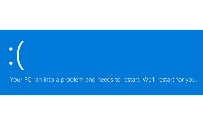 خطای BSOD به دلیل مشکلات هارد ssd یا hdd تصویری از پیام خطای صفحه آبی مرگ