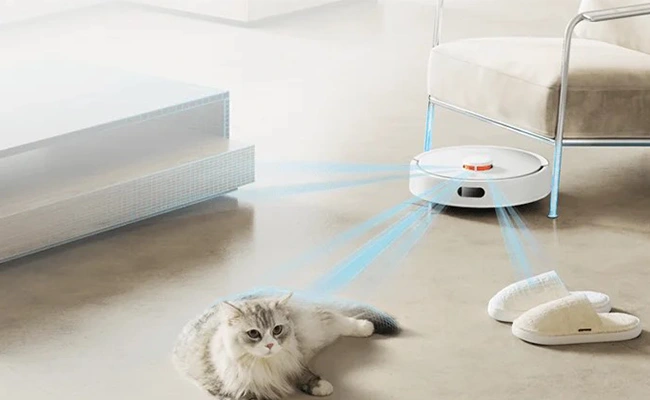 در این عکس عملکرد سنسورهای جاروبرقی شیائومی مدل vacuum s20به شکل شماتیک نمایش داده شده است.