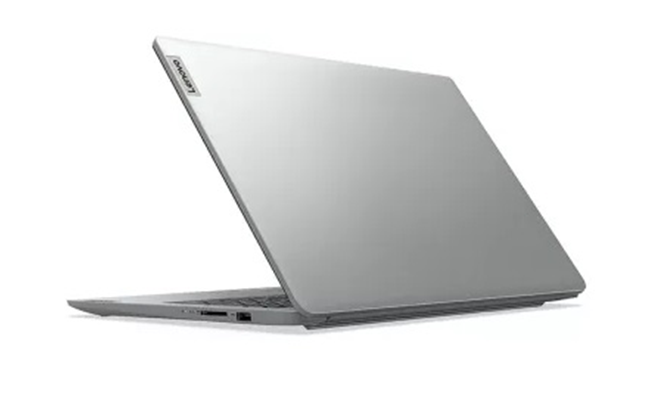 در این عکس لپ تاپ IdeaPad 1 15ijl7 Lenovo n4500 8gb ram از نمای پشتی نمایش داده شده است.
