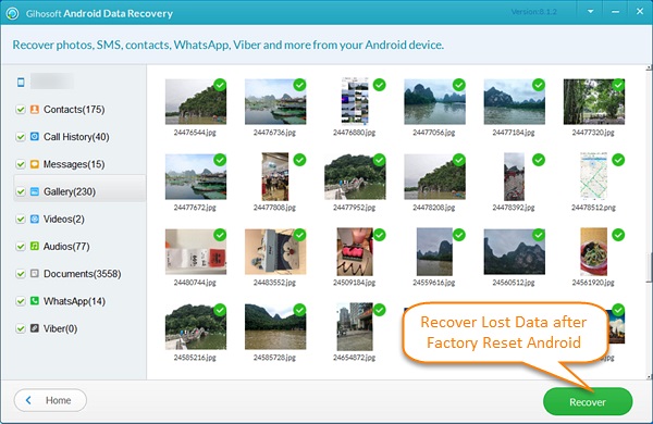 بازیابی اطلاعات گوشی بعد از فکتوری ریست با نرم افزار Android Data Recovery
