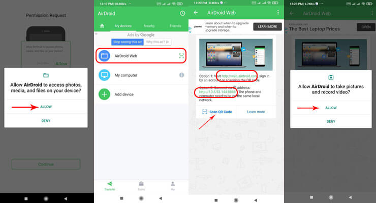 اتصال گوشی به کامپیوتر با WiFi توسط برنامه AirDroid