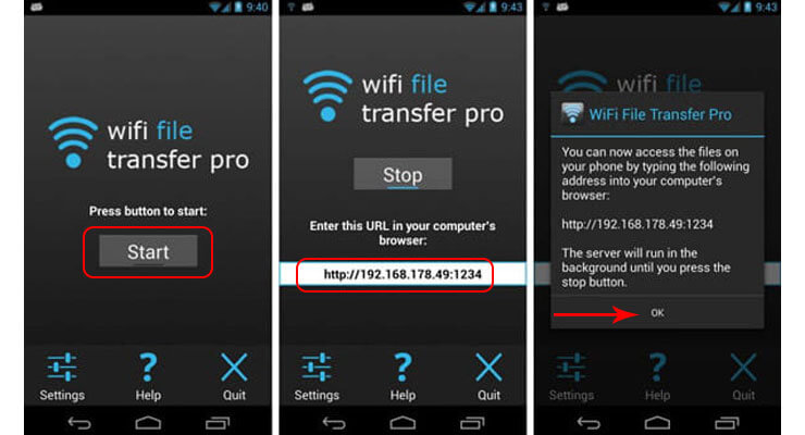 اتصال گوشی به کامپیوتر با WiFi توسط برنامه WiFi File Transfer