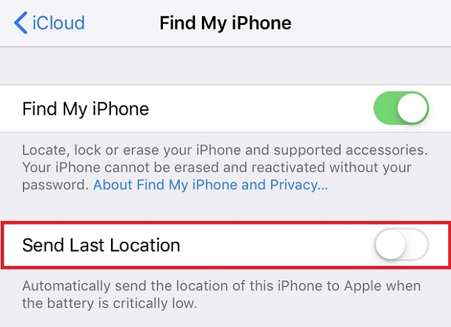 چرا باید گزینه Send Last Location را فعال بگذارید؟