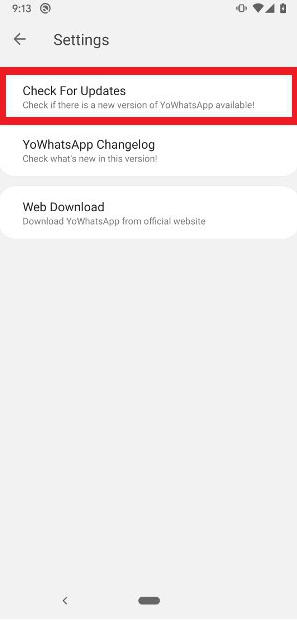 نحوه به روز رسانی یوواتساپ