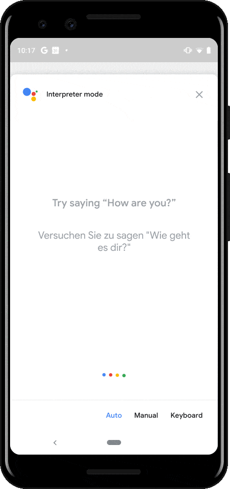 ترجمه لحظه‌ ای  Google Assistant interpreter mode
