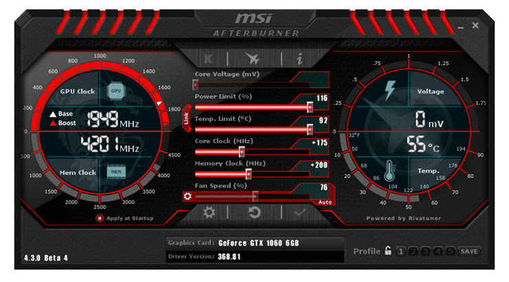 MSI GeForce GTX 1060 6GT OCV2